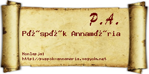 Püspök Annamária névjegykártya