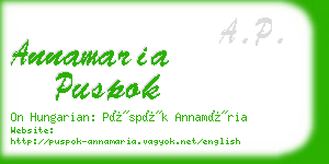 annamaria puspok business card